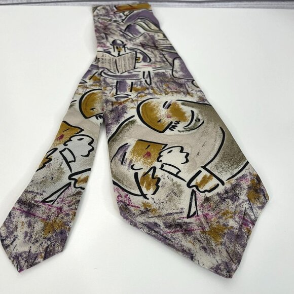 Apple Corp. Other - Vintage BEATLES Necktie PENNY LANE Apple Corp. Silk LIMITED EDITION Beige Purple